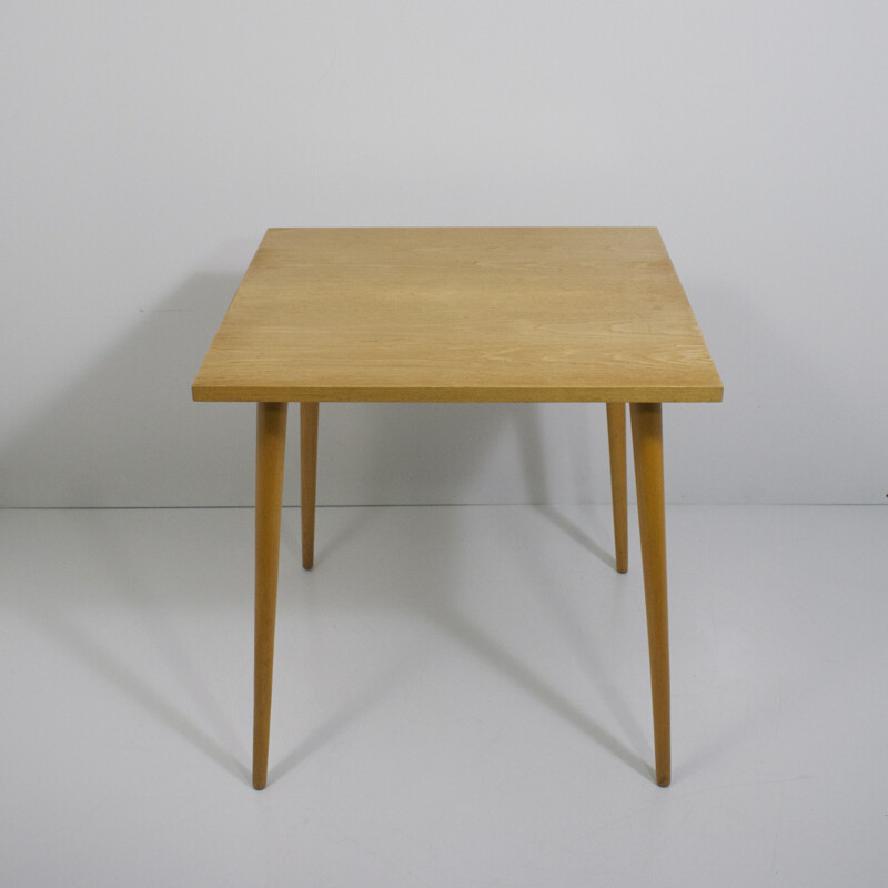 Vintage vierkante houten tafel van Otto Bretschneider K.G.1950