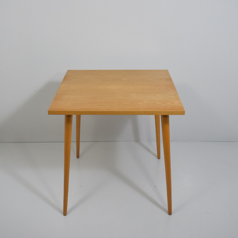 Mesa de madeira quadrada Vintage de Otto Bretschneider K.G.1950