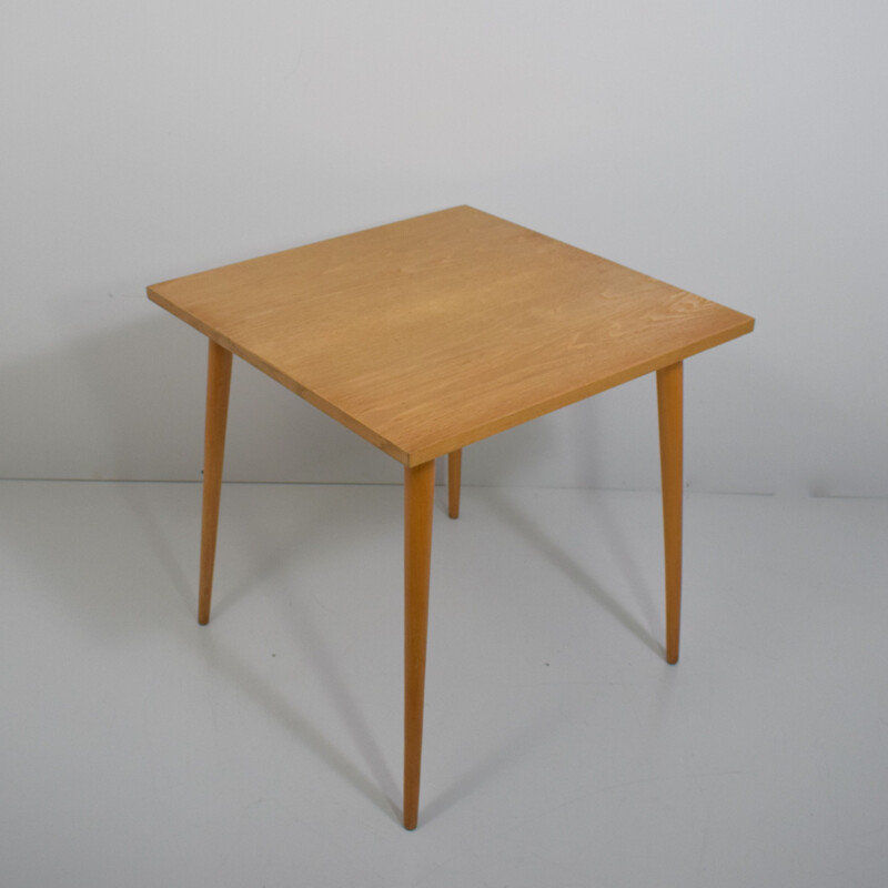 Mesa cuadrada de madera vintage de Otto Bretschneider K.G.1950
