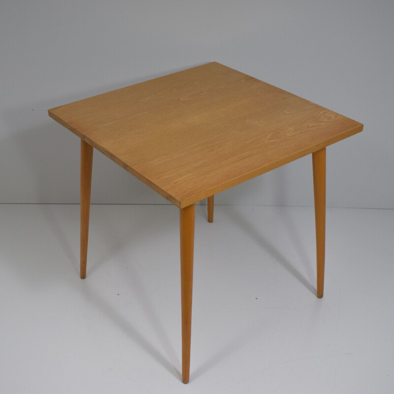 Vintage vierkante houten tafel van Otto Bretschneider K.G.1950