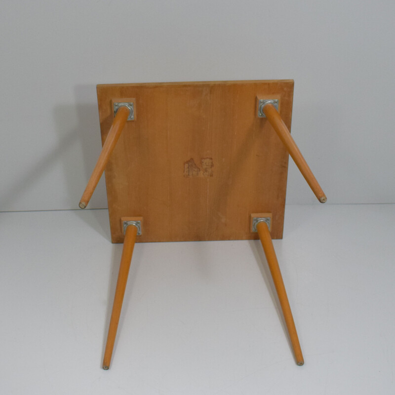 Table vintage en bois carré de Otto Bretschneider K.G.1950