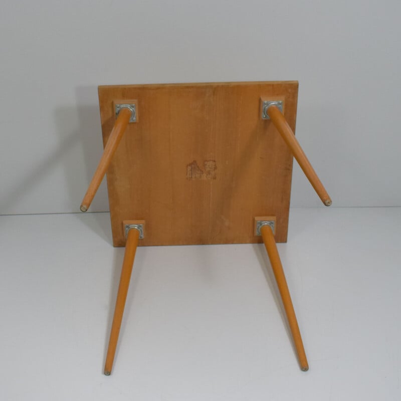 Vintage vierkante houten tafel van Otto Bretschneider K.G.1950