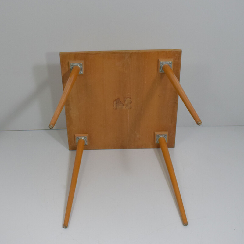 Vintage square wooden table by Otto Bretschneider K.G.1950