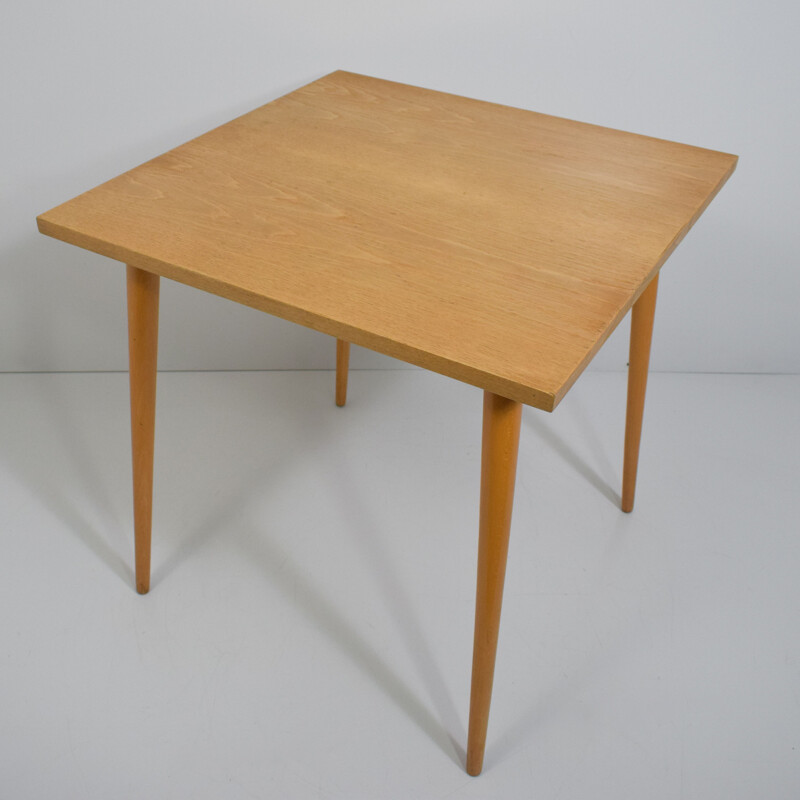Vintage square wooden table by Otto Bretschneider K.G.1950