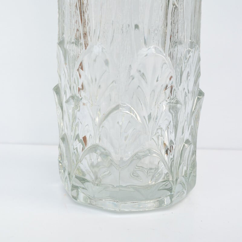 Vintage glass, classicist vase, from Fidenza, Italy 1970s