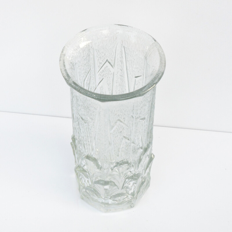 Vintage glass, classicist vase, from Fidenza, Italy 1970s