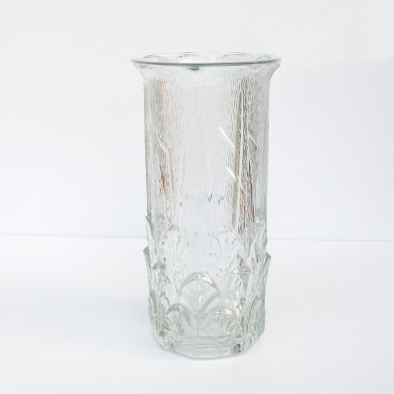 Vintage glass, classicist vase, from Fidenza, Italy 1970s