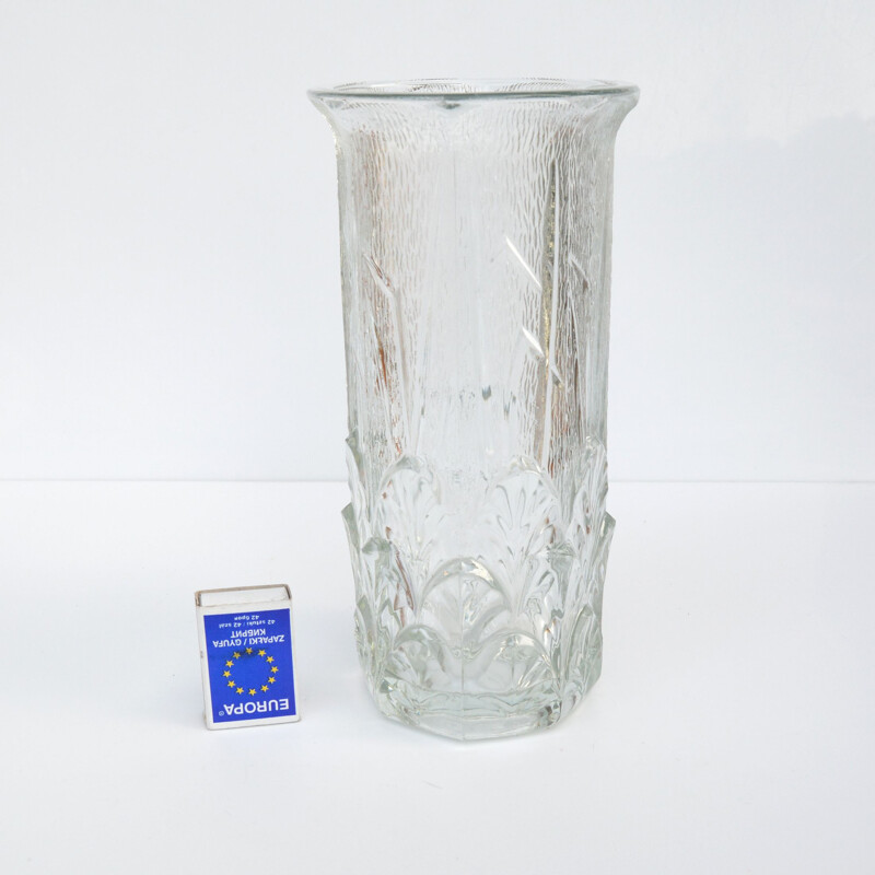 Vintage glass, classicist vase, from Fidenza, Italy 1970s