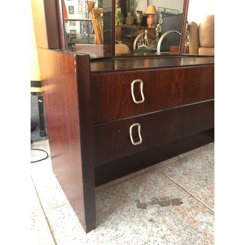 Vintage dressing table with 2 drawers and matching stool