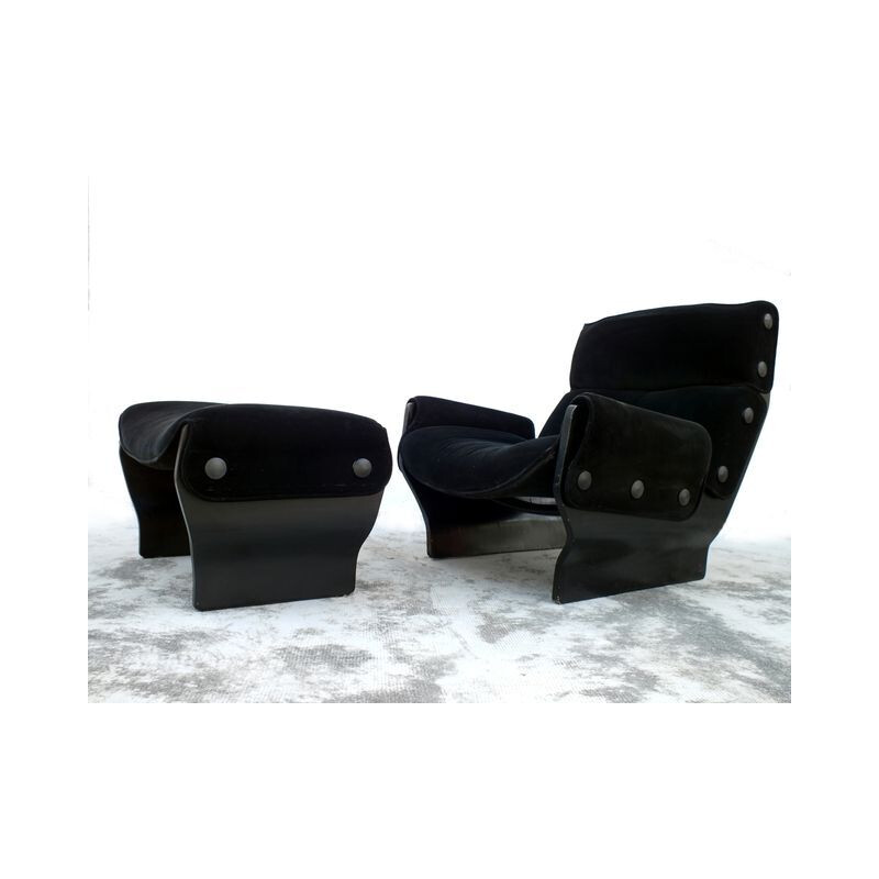 Vintage Canada armchair and ottoman by Osvaldo Borsani for Tecno, Italy 1965