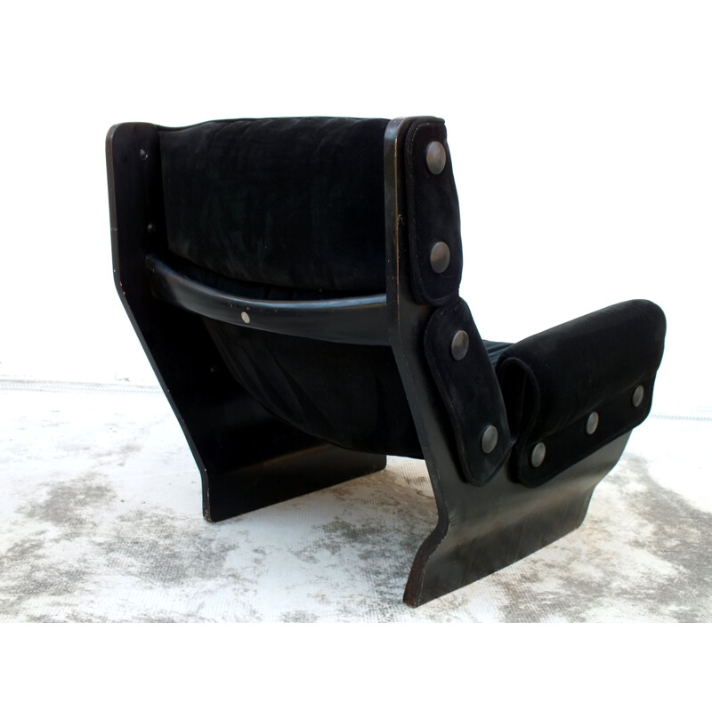 Vintage Canada fauteuil en voetenbank van Osvaldo Borsani voor Tecno, Italië 1965