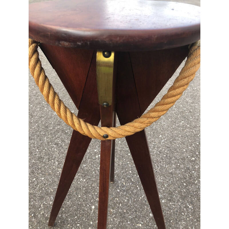Vintage bar and stools with rope 1950