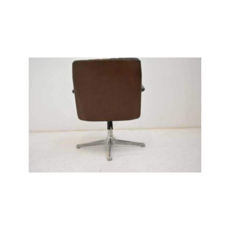 Tecno armchair in brown leather, Osvaldo BORSANI - 1960s