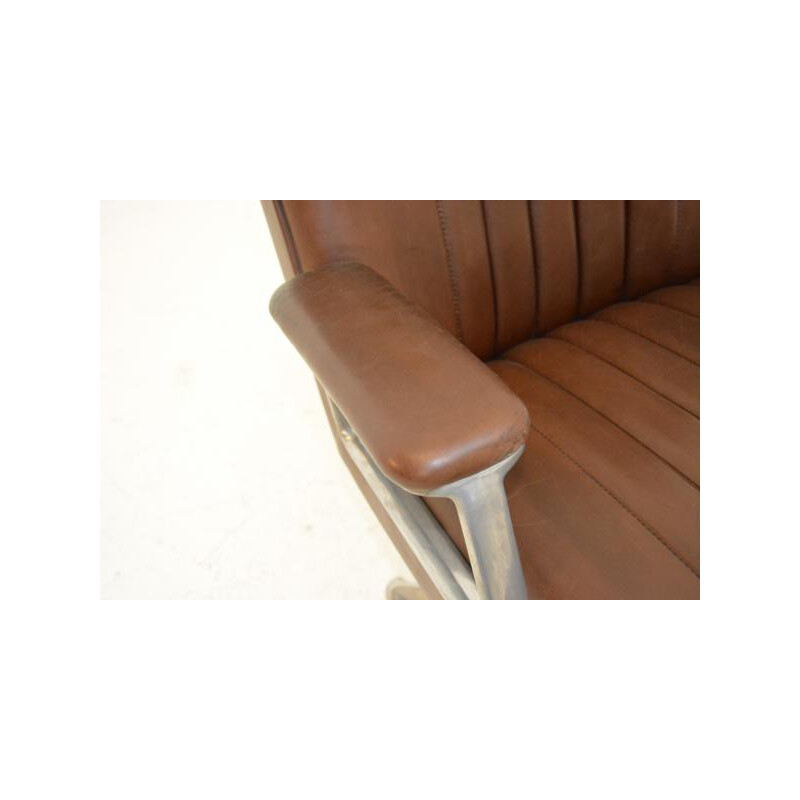 Tecno armchair in brown leather, Osvaldo BORSANI - 1960s