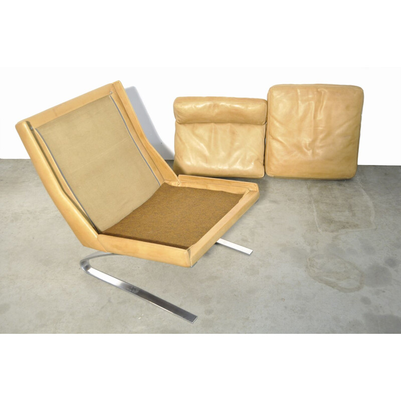 Vintage Leather swing chair by Reinhold Adolf & Hans Jürgen Schröpfer for COR Sitzmöbel, Germany 1960s