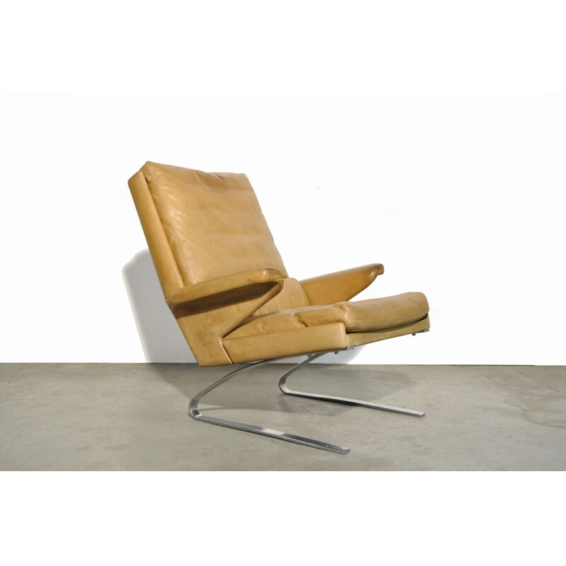 Vintage Leather swing chair by Reinhold Adolf & Hans Jürgen Schröpfer for COR Sitzmöbel, Germany 1960s