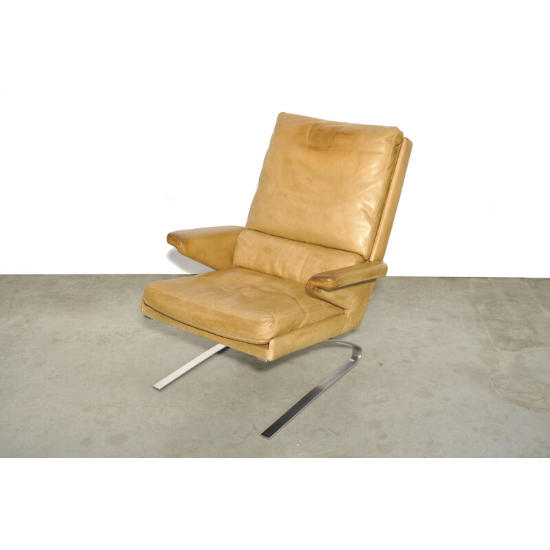 Vintage Leather swing chair by Reinhold Adolf & Hans Jürgen Schröpfer for COR Sitzmöbel, Germany 1960s