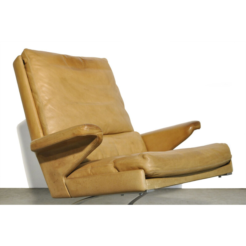 Vintage Leather swing chair by Reinhold Adolf & Hans Jürgen Schröpfer for COR Sitzmöbel, Germany 1960s