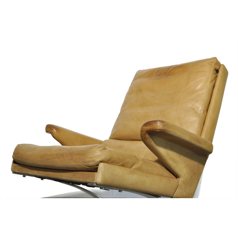 Vintage Leather swing chair by Reinhold Adolf & Hans Jürgen Schröpfer for COR Sitzmöbel, Germany 1960s