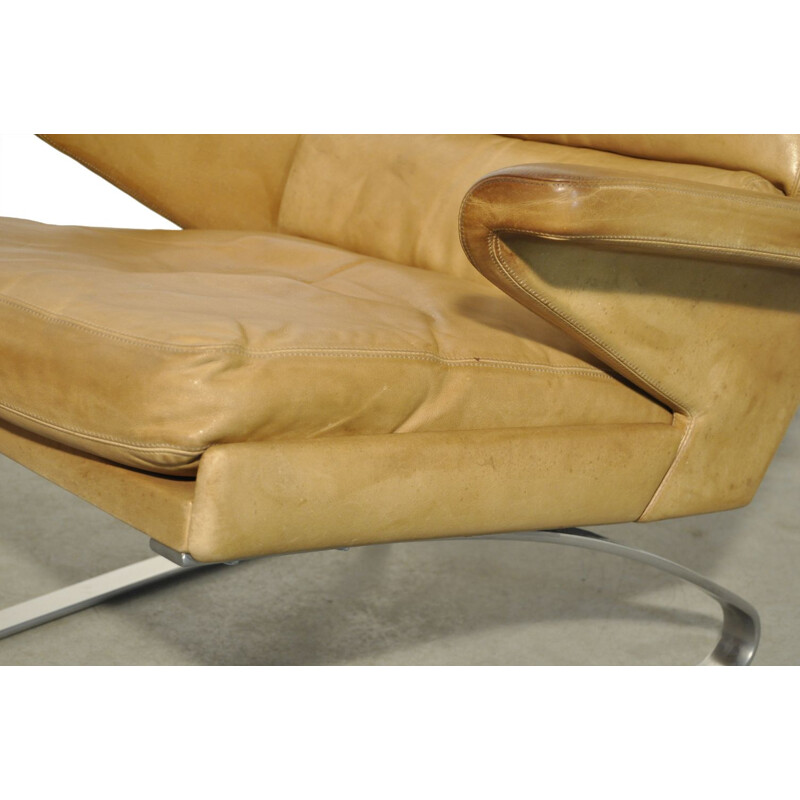 Vintage Leather swing chair by Reinhold Adolf & Hans Jürgen Schröpfer for COR Sitzmöbel, Germany 1960s