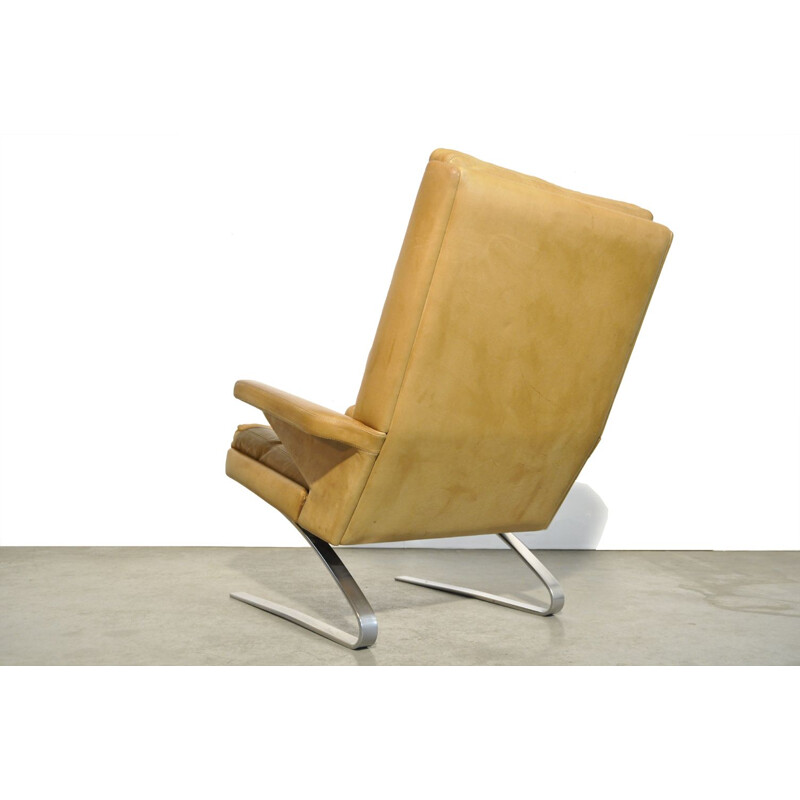 Vintage Leather swing chair by Reinhold Adolf & Hans Jürgen Schröpfer for COR Sitzmöbel, Germany 1960s