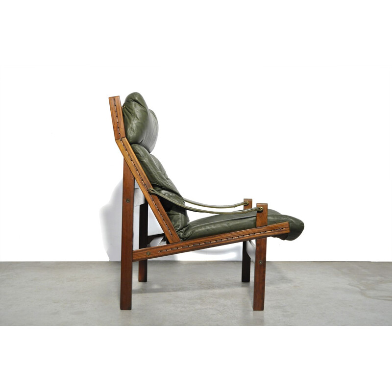 Vintage Easy Hunter safari armchair by Torbjørn Afdal for Bruksbo, Norway 1960s 