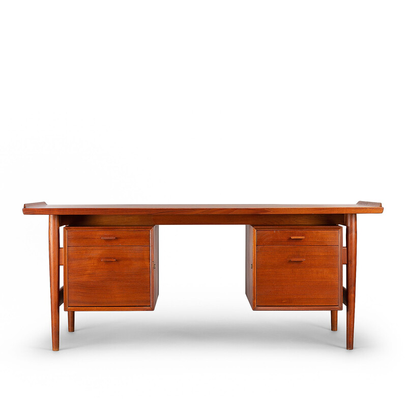 Vintage Midcentury Modern Teak Desk Model 207 by Arne Vodder for Sibast Moller, 1960s