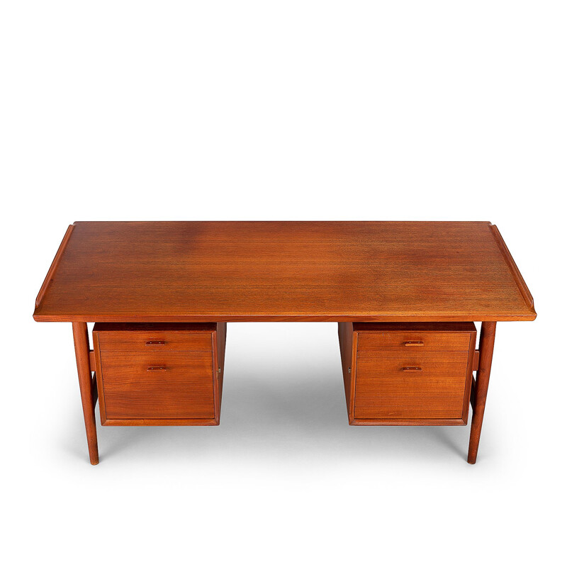 Vintage Midcentury Modern Teak Desk Model 207 by Arne Vodder for Sibast Moller, 1960s