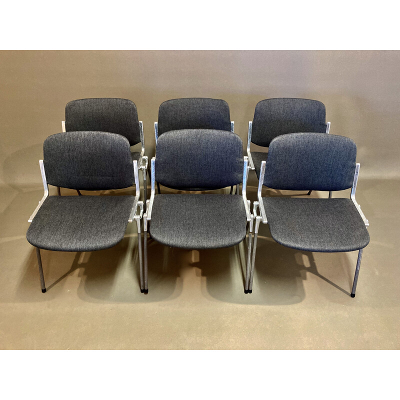 Set of 6 vintage Giancarlo Piretti chairs for Castelli