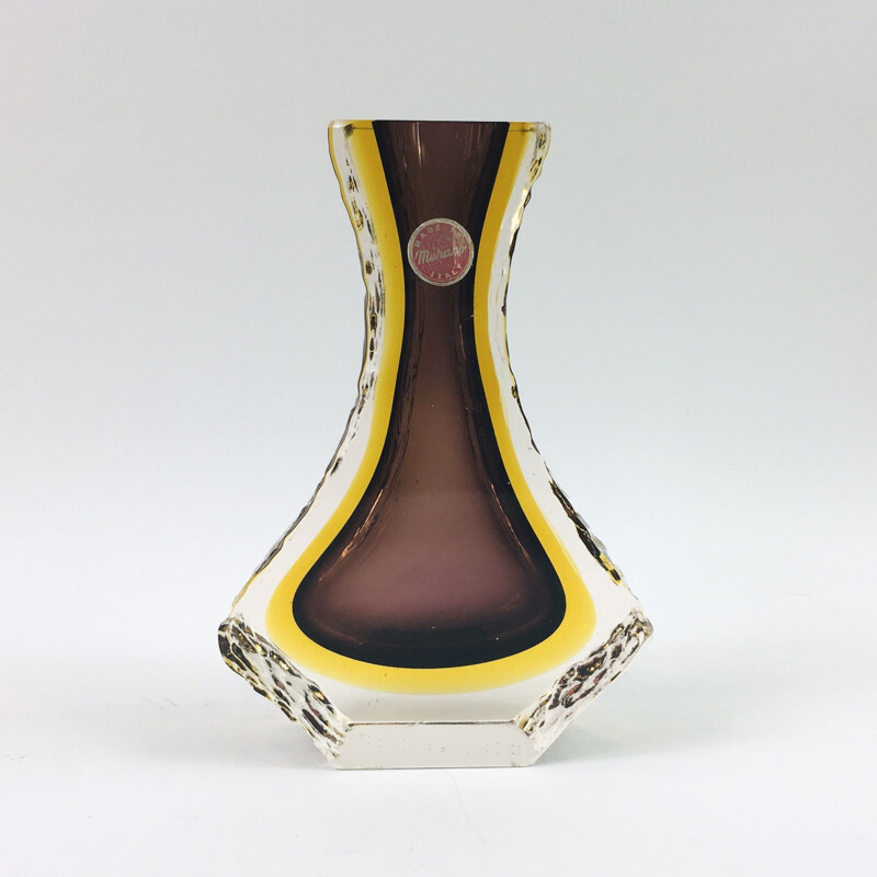 Vintage Vase by Mandruzzato Murano,Sommerso Italian 1960s
