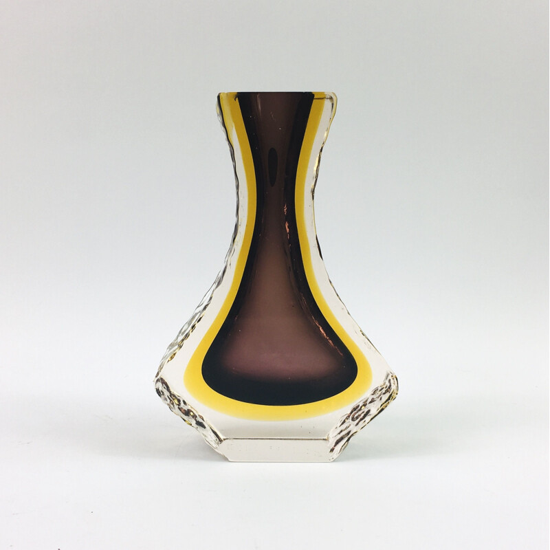 Vintage Vase by Mandruzzato Murano,Sommerso Italian 1960s