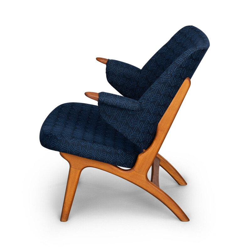 Vintage Danish Blue Model 14L Armchair from Poul Hundevad, 1950s