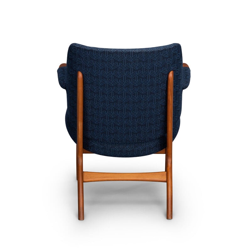 Vintage Danish Blue Model 14L Armchair from Poul Hundevad, 1950s