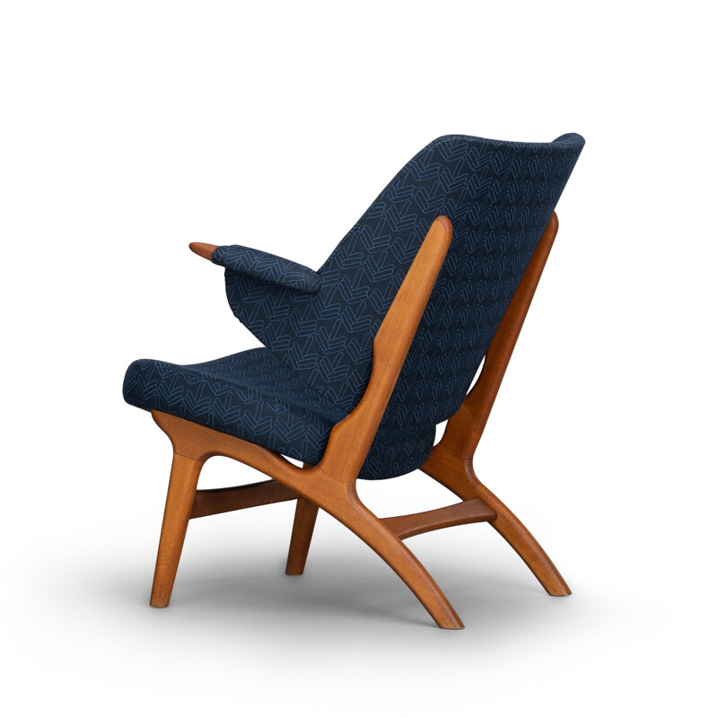 Vintage Danish Blue Model 14L Armchair from Poul Hundevad, 1950s