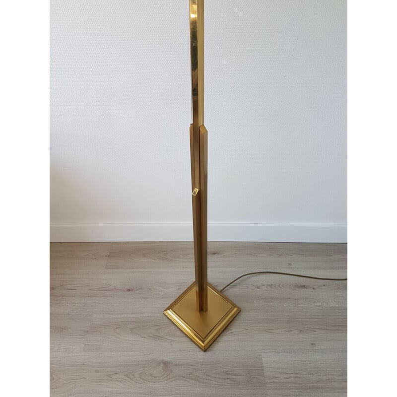 Large vintage brass 'sky scraper' floor lamp by Deknudt, 1970s