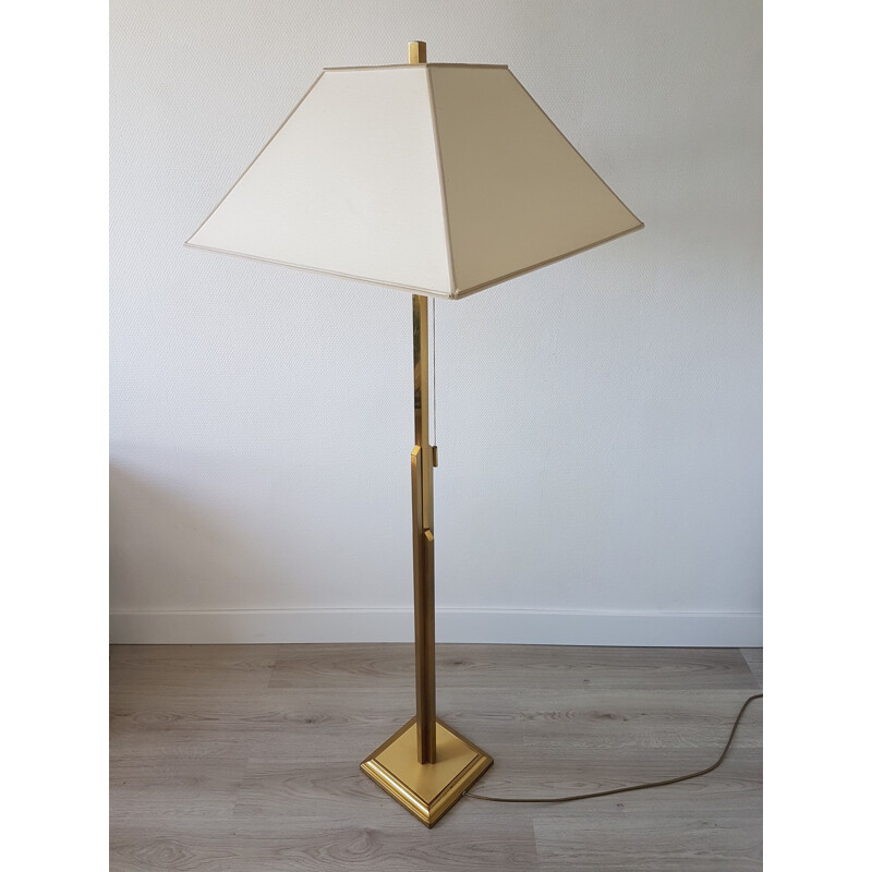 Large vintage brass 'sky scraper' floor lamp by Deknudt, 1970s