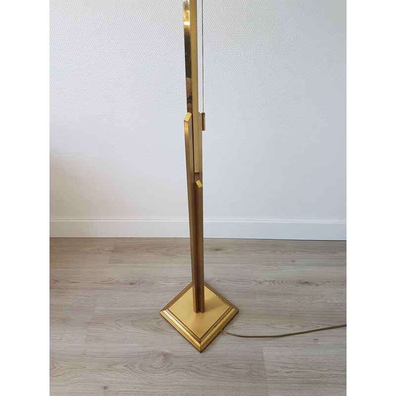 Large vintage brass 'sky scraper' floor lamp by Deknudt, 1970s