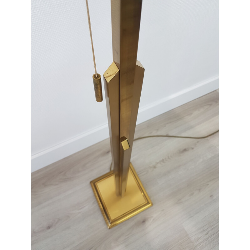 Large vintage brass 'sky scraper' floor lamp by Deknudt, 1970s