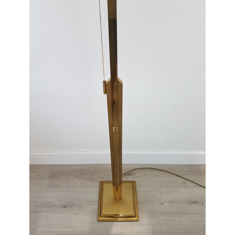 Large vintage brass 'sky scraper' floor lamp by Deknudt, 1970s