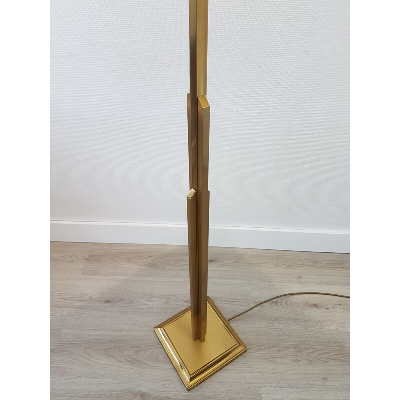 Large vintage brass 'sky scraper' floor lamp by Deknudt, 1970s