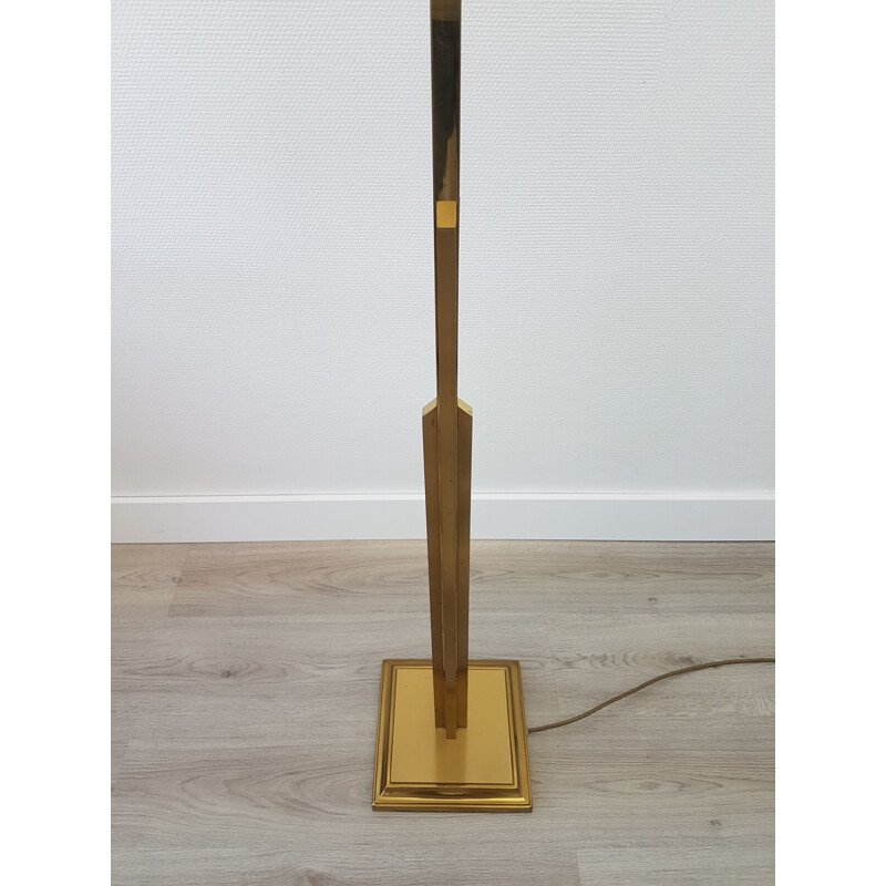 Large vintage brass 'sky scraper' floor lamp by Deknudt, 1970s