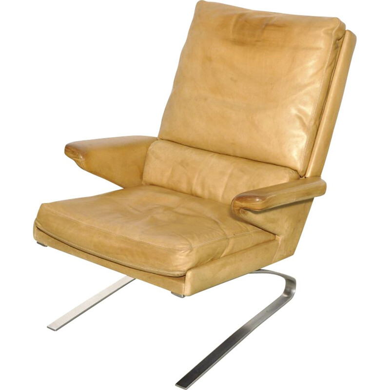 Vintage Leather swing chair by Reinhold Adolf & Hans Jürgen Schröpfer for COR Sitzmöbel, Germany 1960s