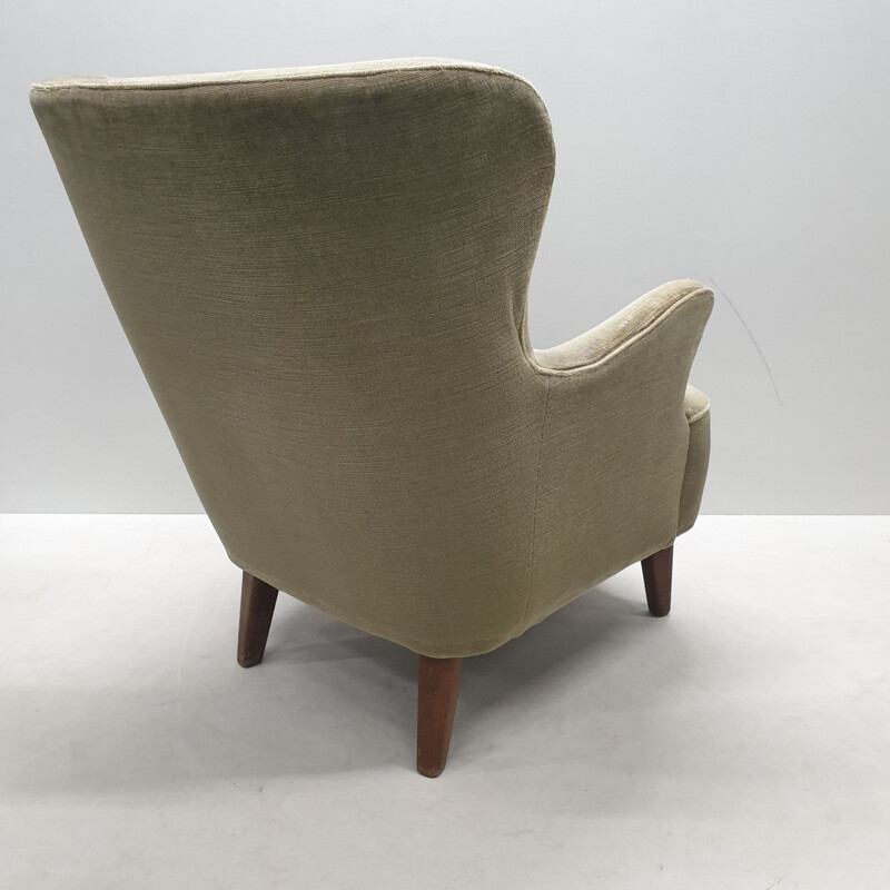 Mid-century velvet lounge chair by Theo Ruth for Artifort 1950s