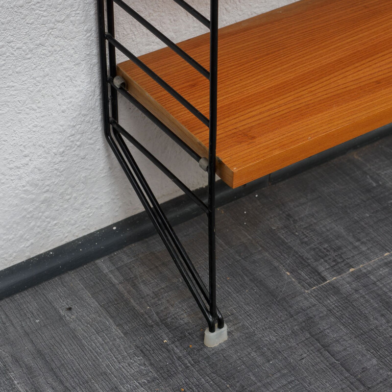 Large vintage String shelving system, ashwood 1960s