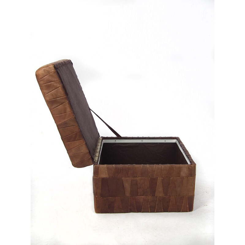 De Sede foot rest and box in leather patchwork - 1960s