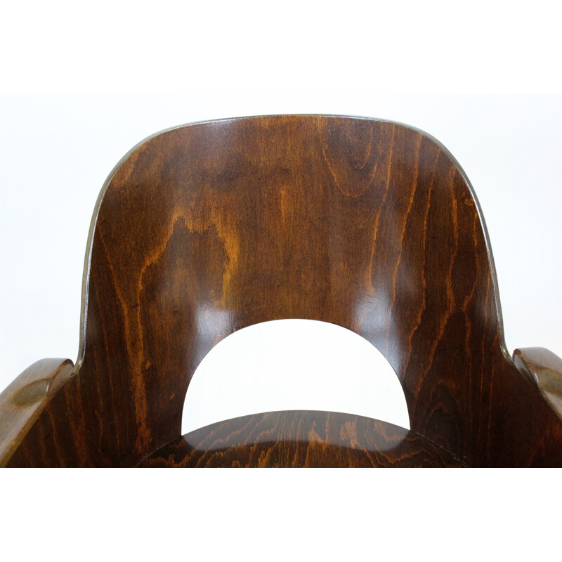 Vintage Wooden Armchair by Lubomír Hofmann for TON, 1950s