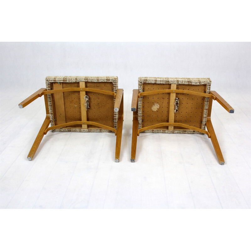 Pair of Mid-Century Bent Plywood Stools from Drevopodnik Holesov, 1960s