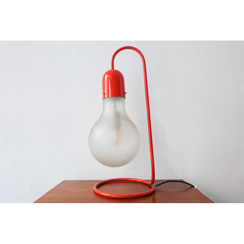 Vintage Red Table Lamp from Stilux Milano, 1970s