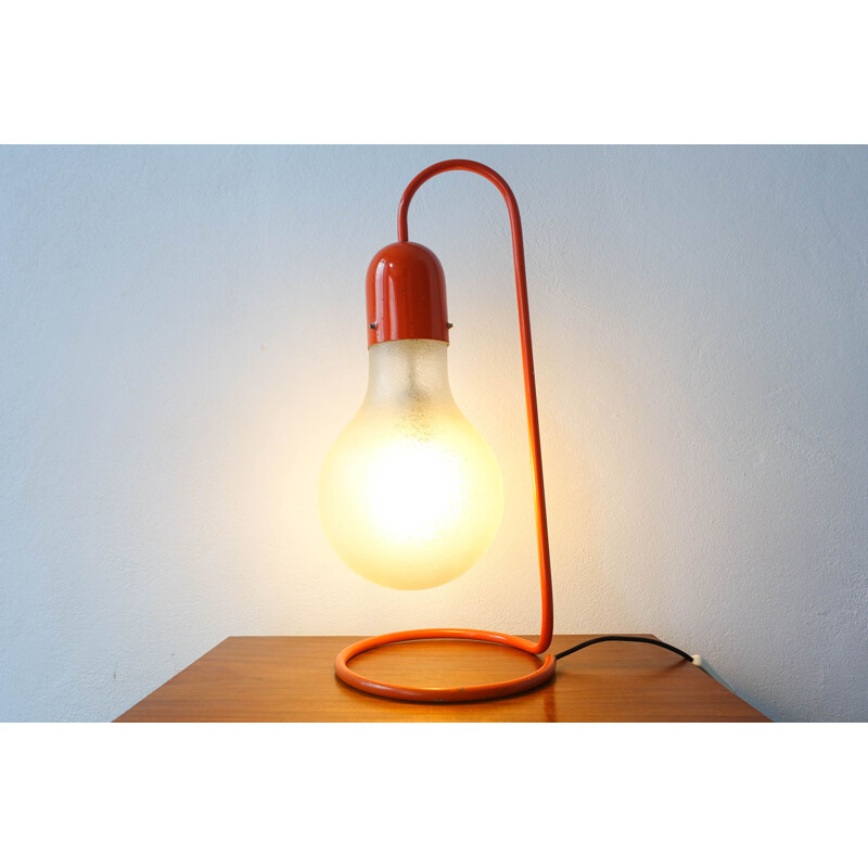 Lampe de table rouge Vintage de Stilux Milano 1970