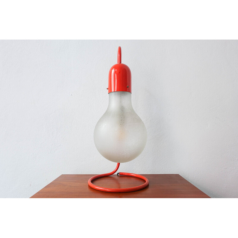 Vintage Red Table Lamp from Stilux Milano, 1970s